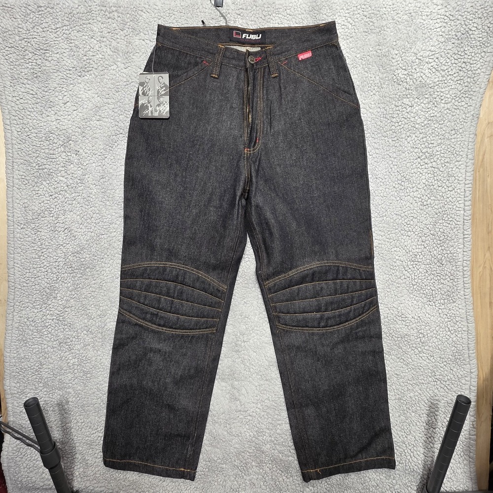 Vtg Fubu Double Knee Boy's Jeans Sz 16 Blue Wide Leg Baggy Skater Y2K 90s